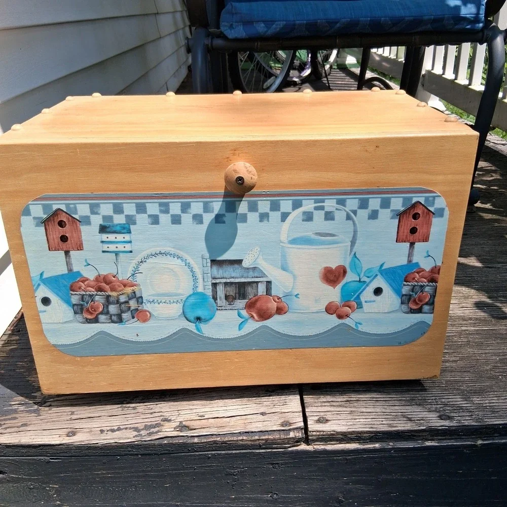 Vintage 90s Cottagecore Country Bread Box Butter Mom Unique!